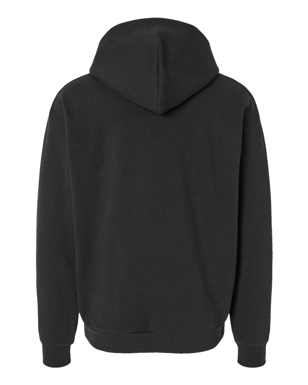 Independent Trading Company Boulevard 330gm Heavyweight Pullover Hood in Black — back view