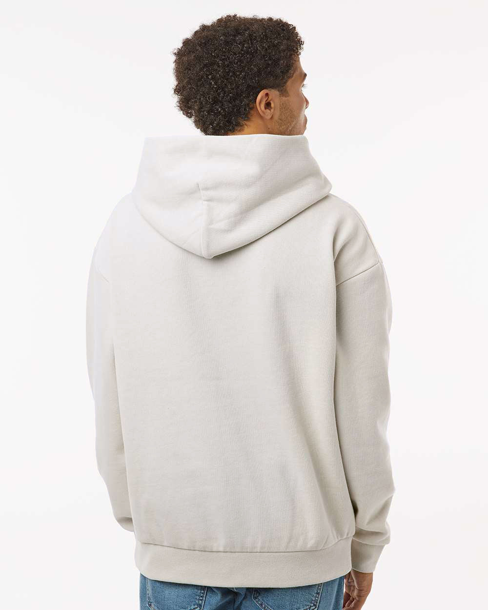 Independent Trading Company Boulevard 330gm Heavyweight Pullover Hood in Bone — back view (2)