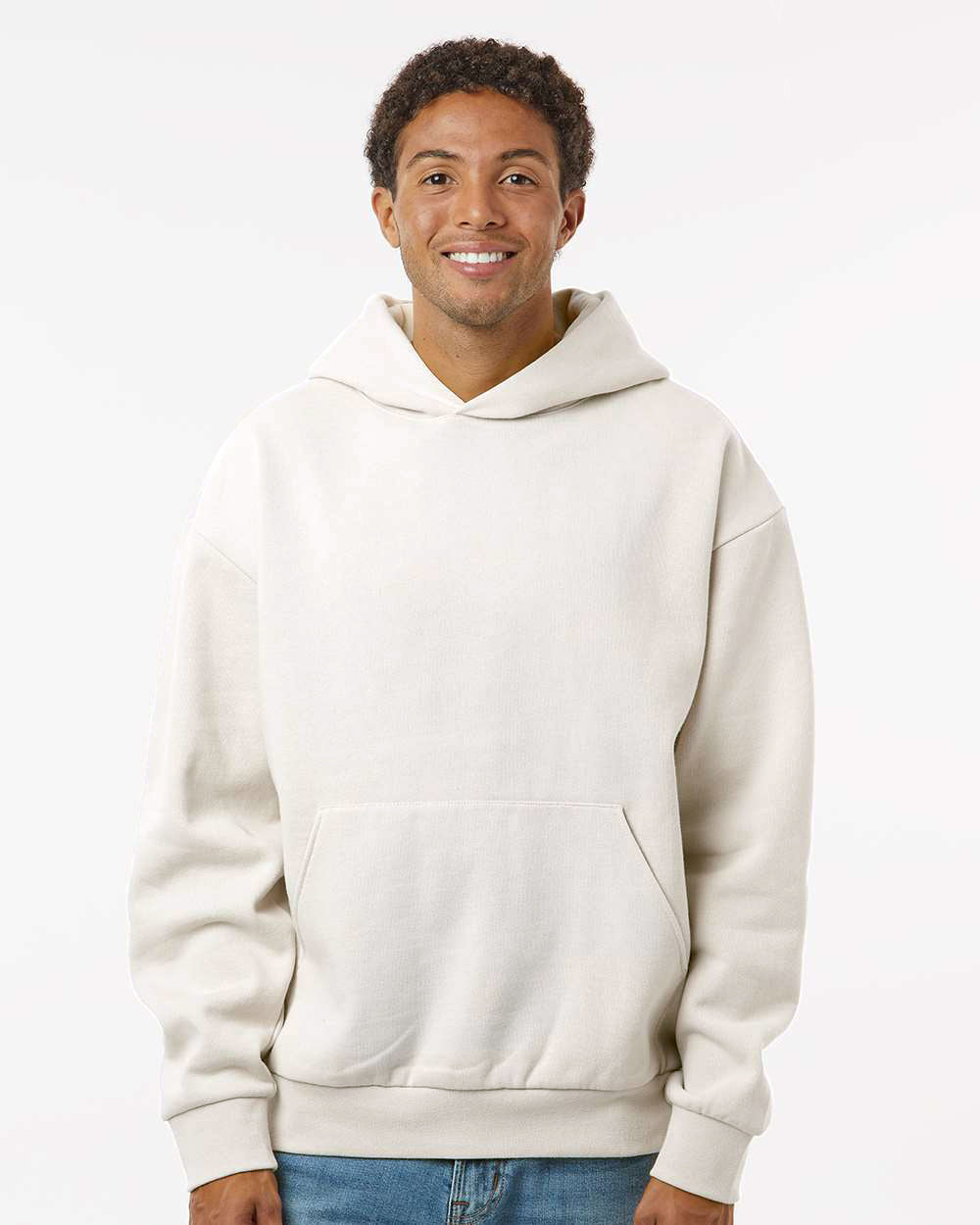Independent Trading Company Boulevard 330gm Heavyweight Pullover Hood in Bone — front view (2)