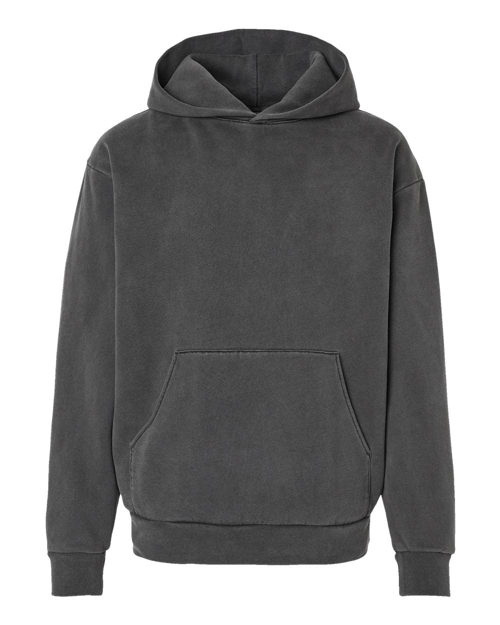 Independent Trading Company Boulevard 330gm Heavyweight Pullover Hood in Black — front view (3)