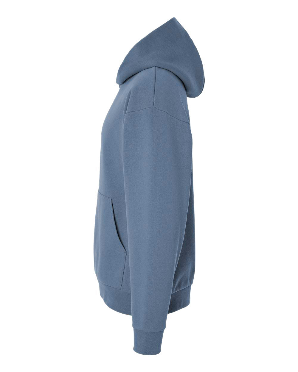 Independent Trading Company Boulevard 330gm Heavyweight Pullover Hood in Blue — side view