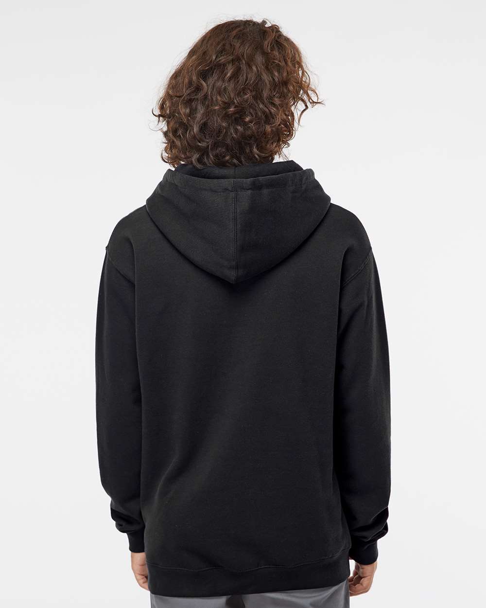 Independent Trading Company 10oz. Heavyweight Pullover Hood in Black — back view (2)
