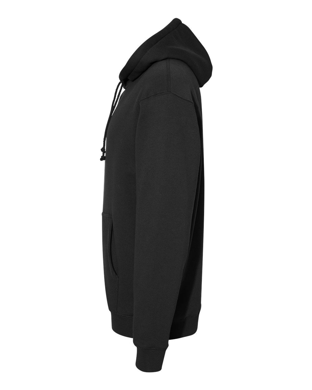 Independent Trading Company 10oz. Heavyweight Pullover Hood in Black — side view