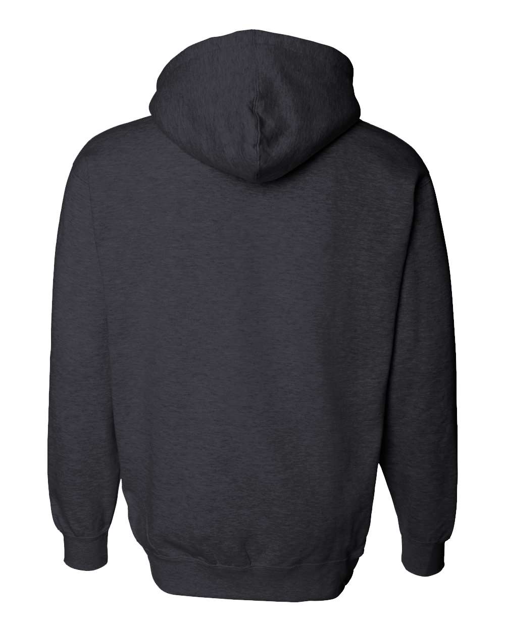 Independent Trading Company 10oz. Heavyweight Pullover Hood in Charcoal Heather — back view