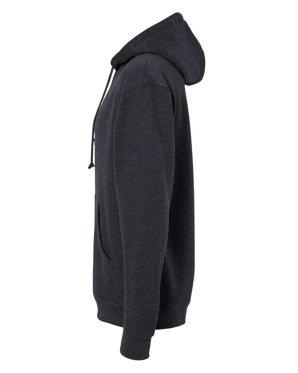Independent Trading Company 10oz. Heavyweight Pullover Hood in Charcoal Heather — side view