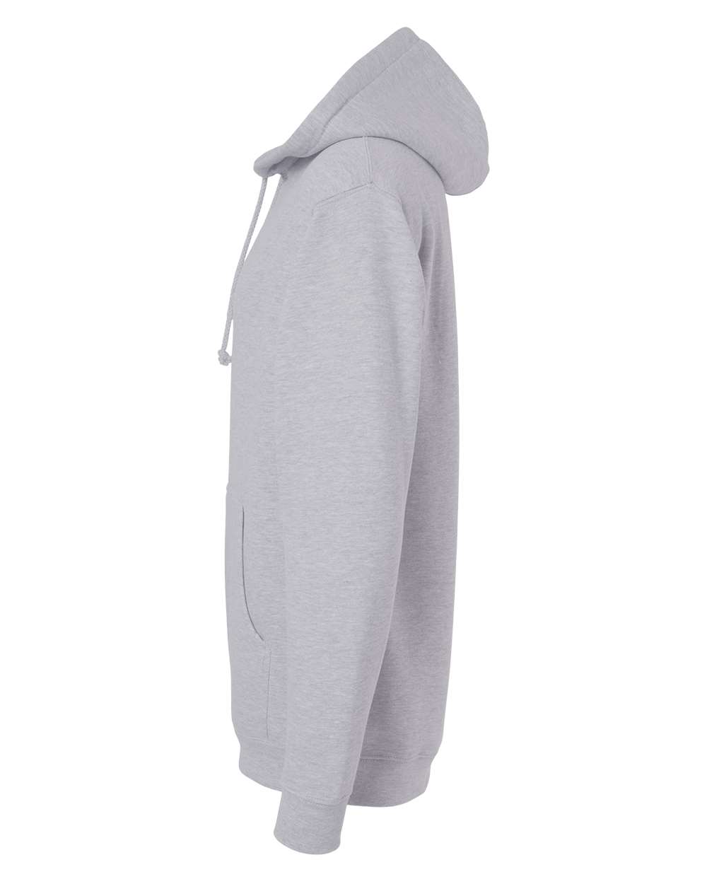 Independent Trading Company 10oz. Heavyweight Pullover Hood in Grey Heather — side view