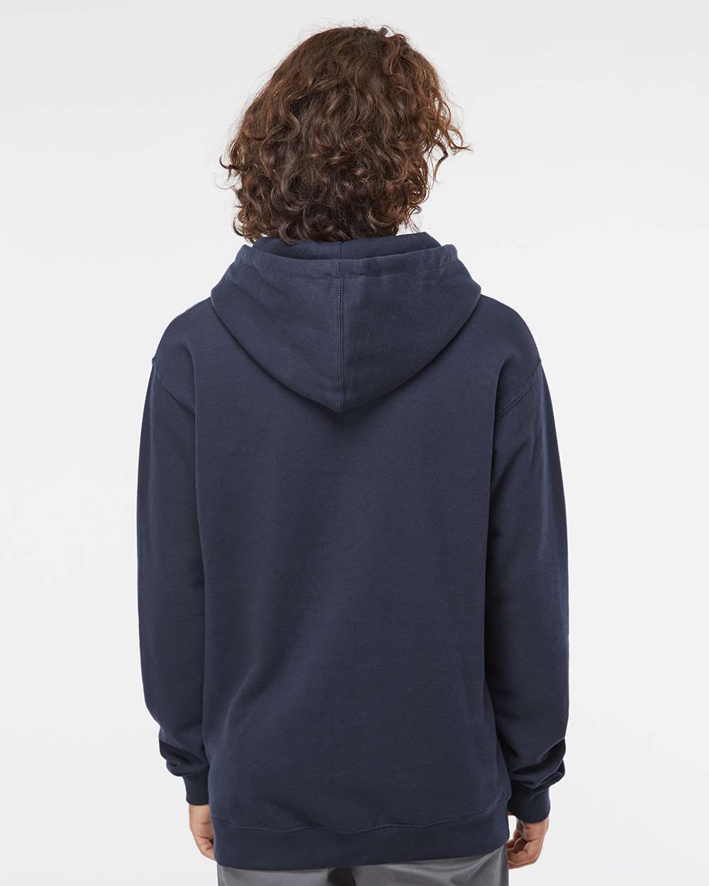 Independent Trading Company 10oz. Heavyweight Pullover Hood in Slate Blue — back view (2)