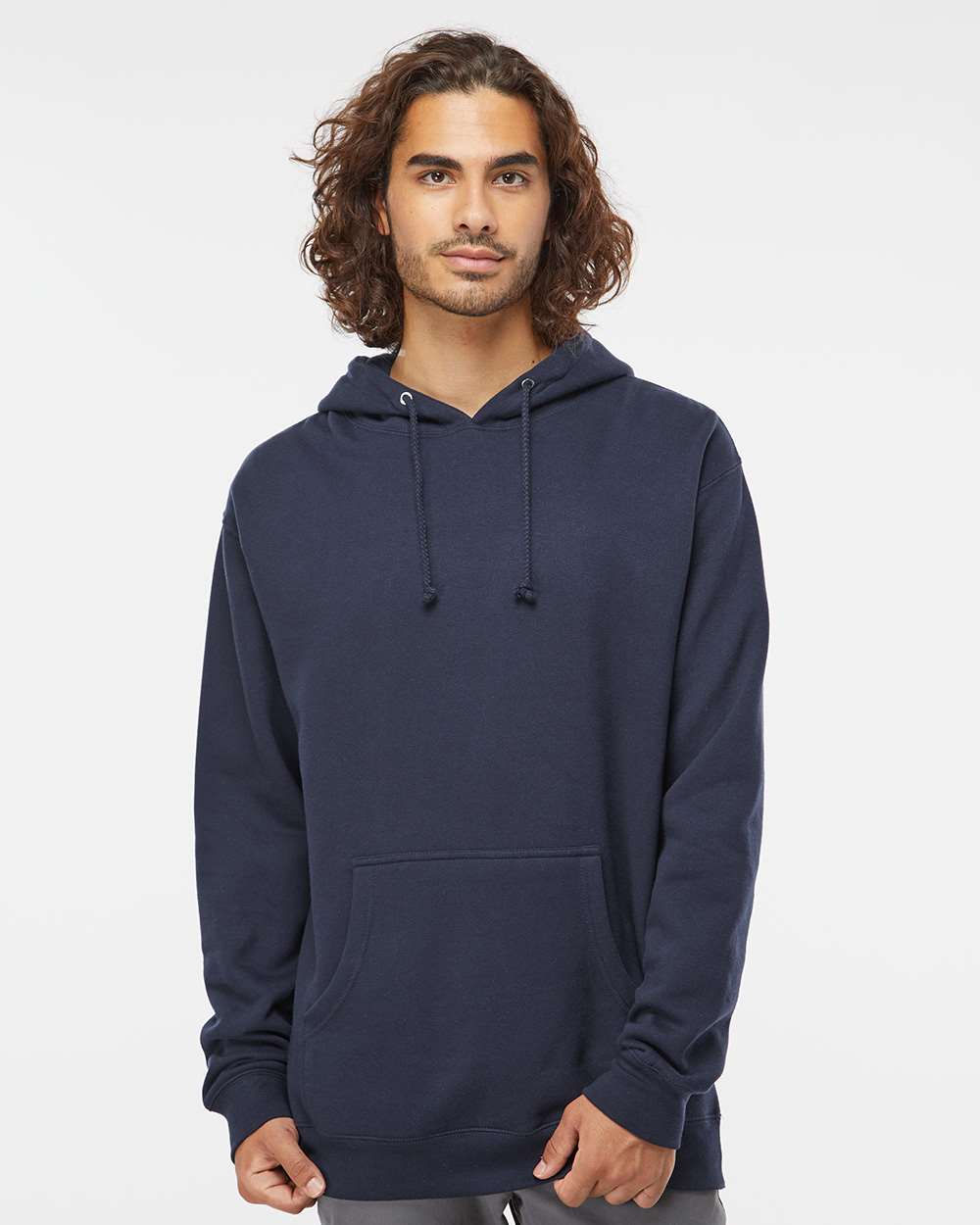 Independent Trading Company 10oz. Heavyweight Pullover Hood in Slate Blue — front view (2)