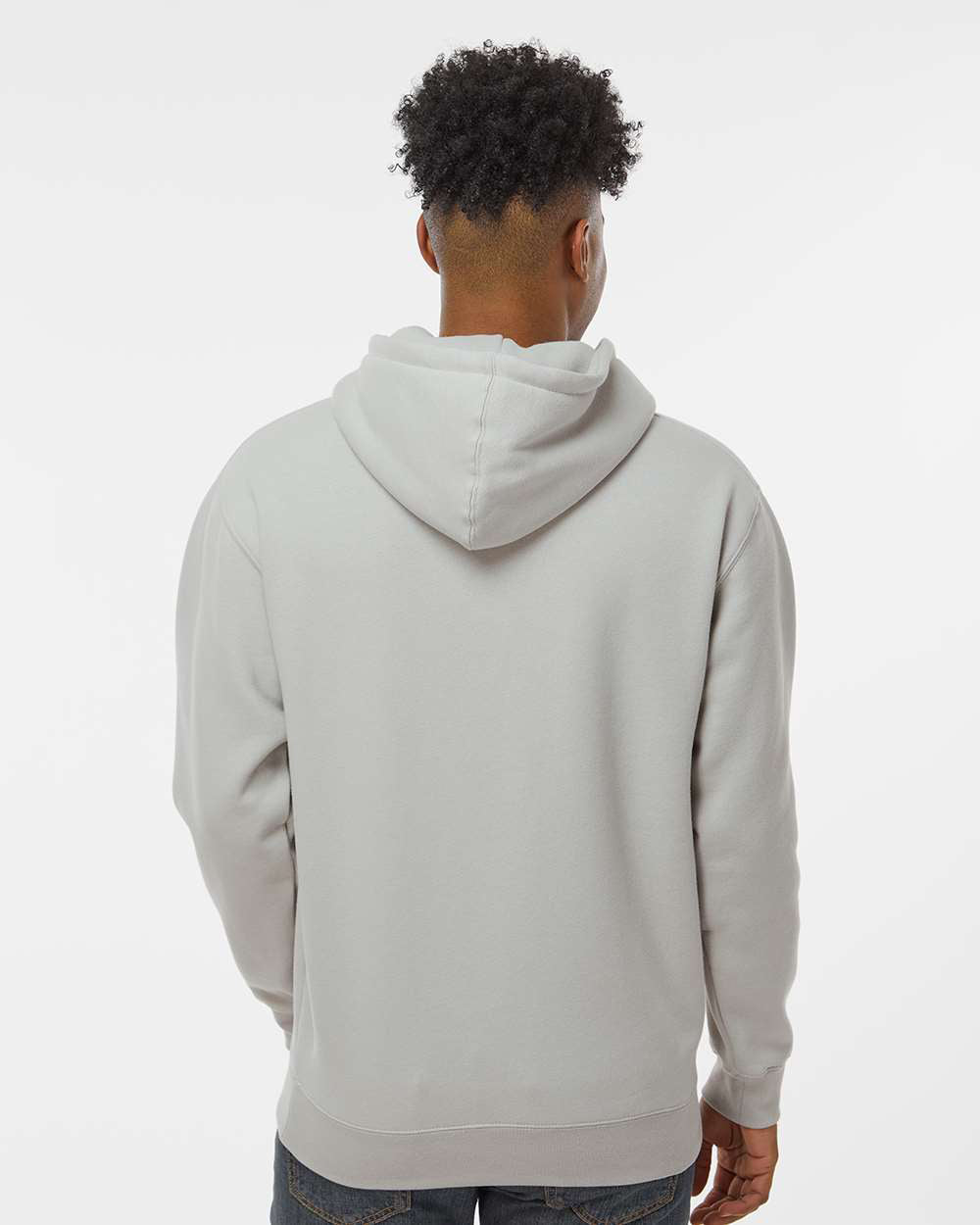 Independent Trading Company 10oz. Heavyweight Pullover Hood in Smoke — back view (2)