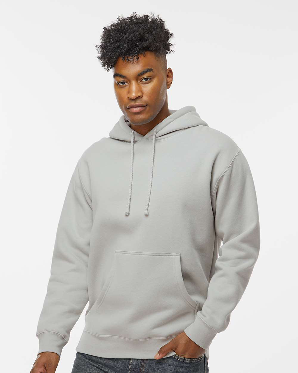 Independent Trading Company 10oz. Heavyweight Pullover Hood in Smoke — front view (2)