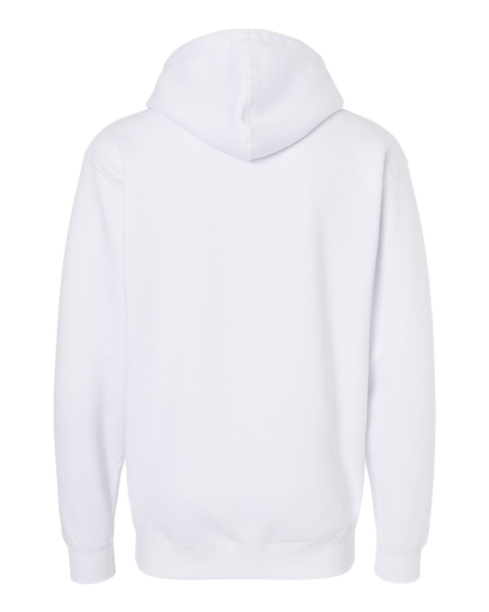 Independent Trading Company 10oz. Heavyweight Pullover Hood in White — back view