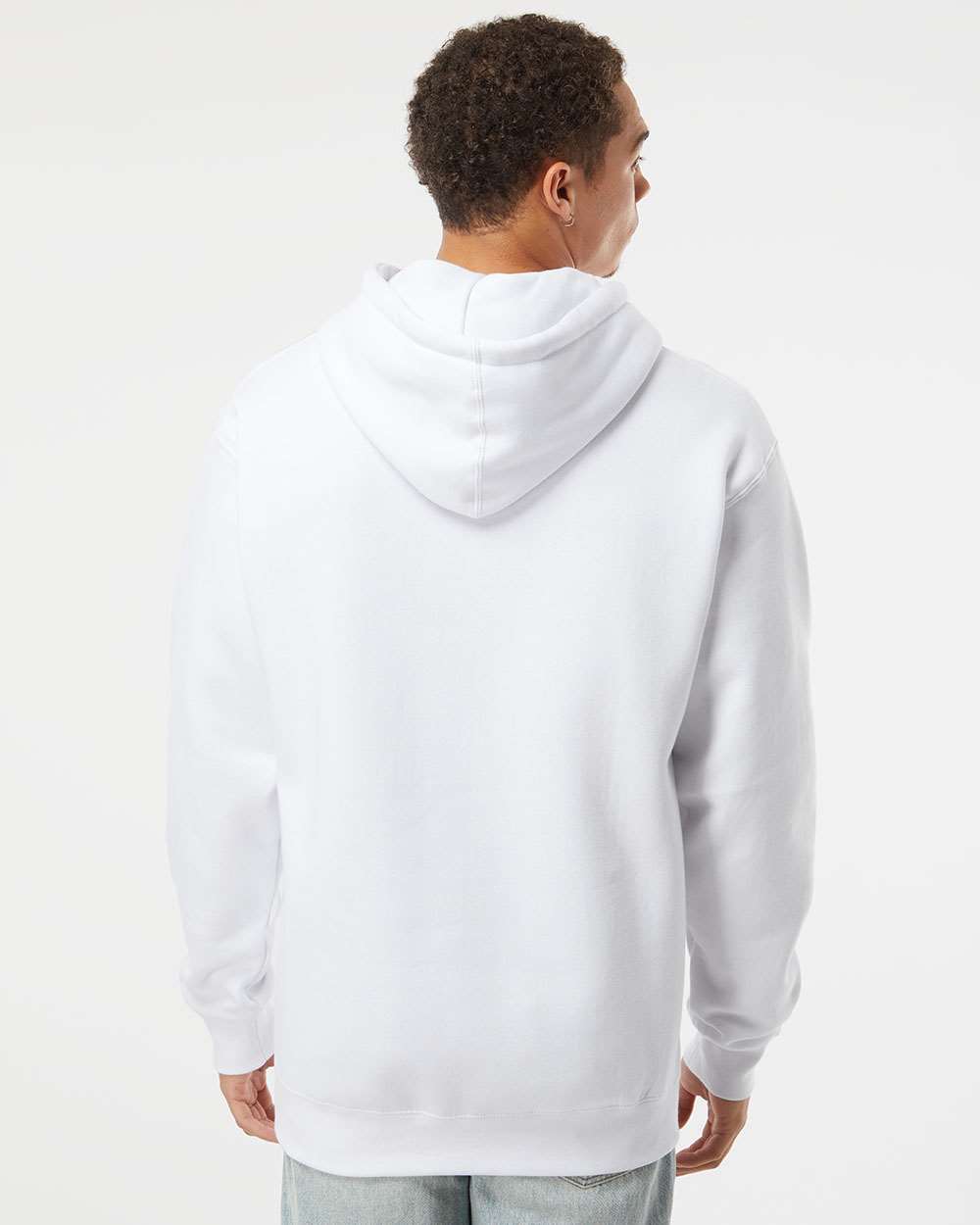 Independent Trading Company 10oz. Heavyweight Pullover Hood in White — back view (2)