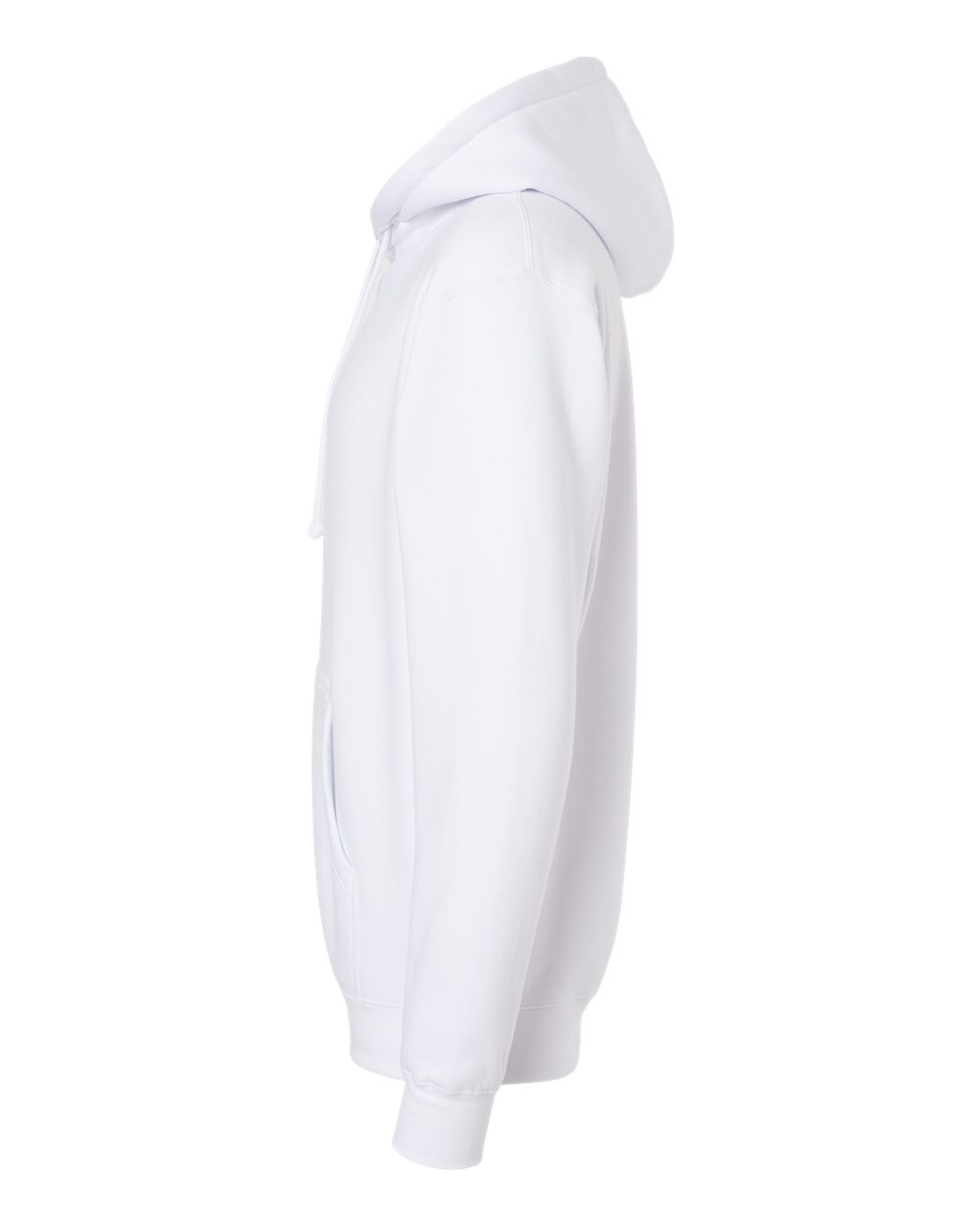 Independent Trading Company 10oz. Heavyweight Pullover Hood in White — side view