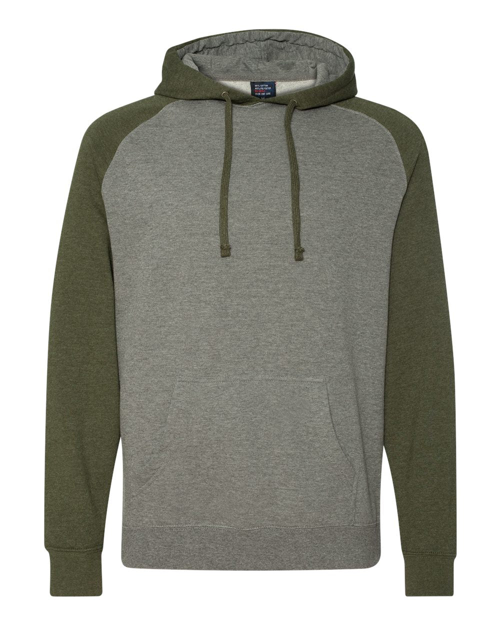 Independent Trading Company Raglan Sleeve Pullover Hood in Heather Heather — front view