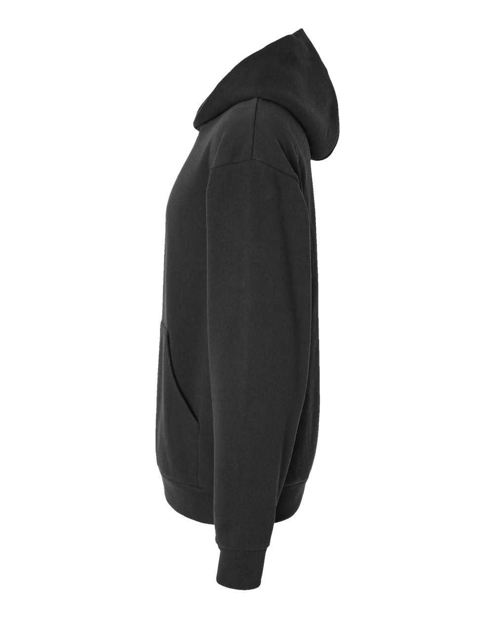 Independent Trading Company MAINSTREET 12.5oz/420gm Heavyweight Pullover Hood in Black — side view (3)
