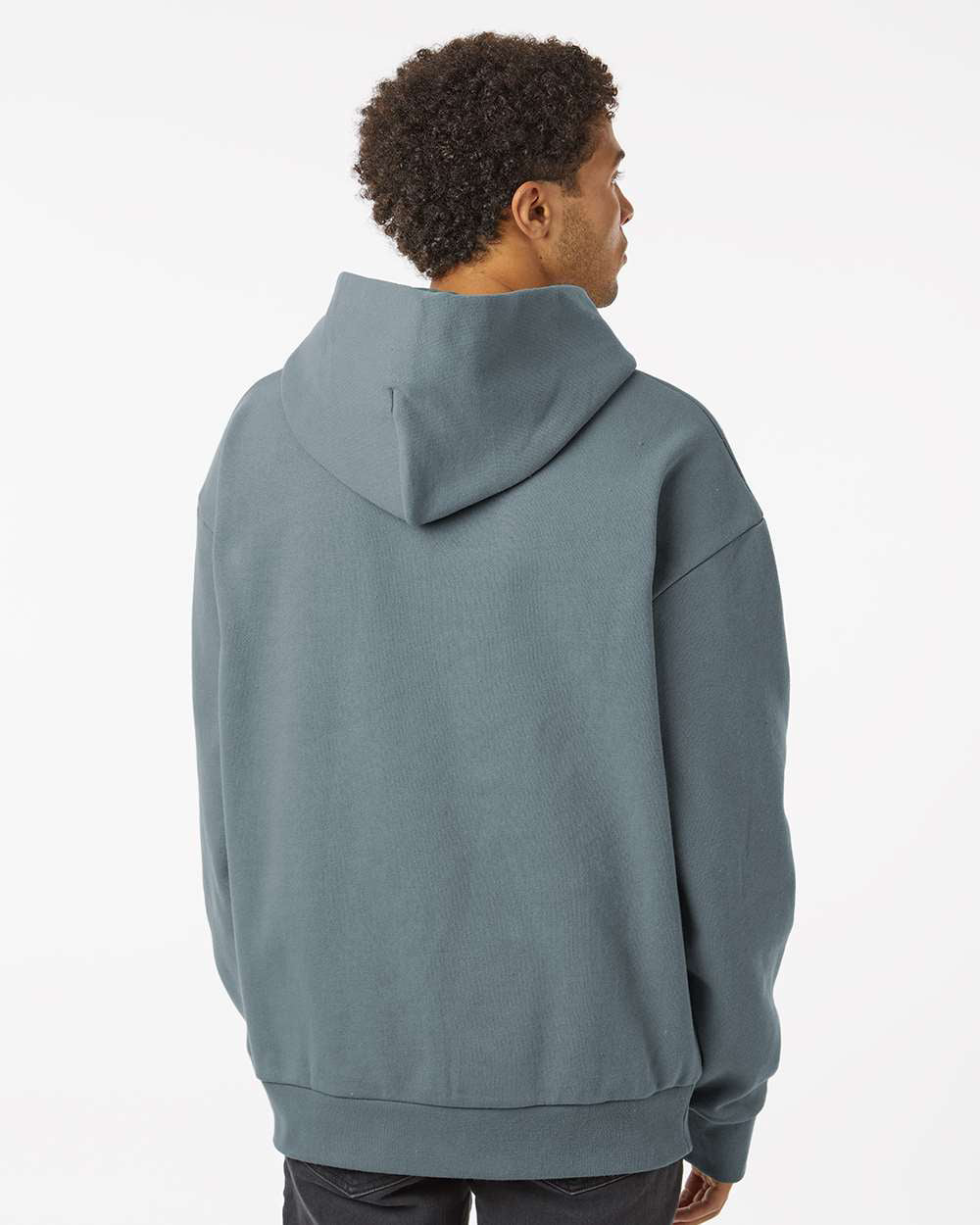 Independent Trading Company MAINSTREET 12.5oz/420gm Heavyweight Pullover Hood in Blue — back view (2)