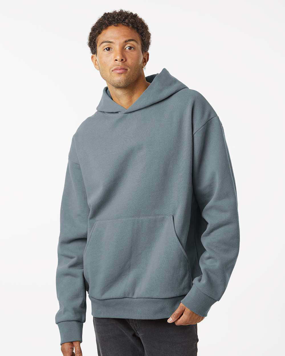 Independent Trading Company MAINSTREET 12.5oz/420gm Heavyweight Pullover Hood in Blue — front view (2)