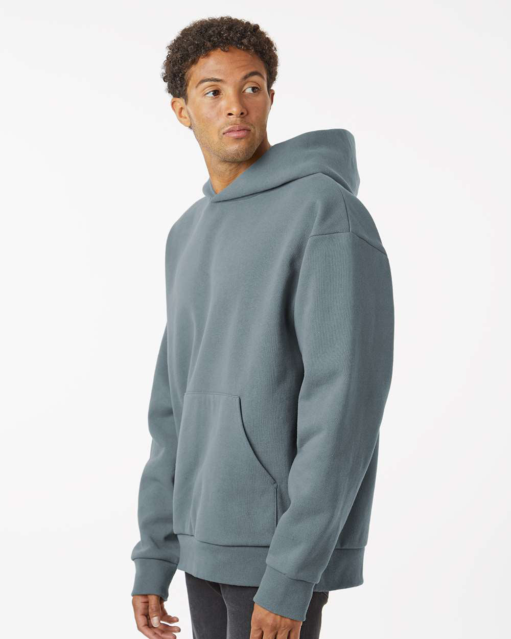 Independent Trading Company MAINSTREET 12.5oz/420gm Heavyweight Pullover Hood in Blue — side view (2)