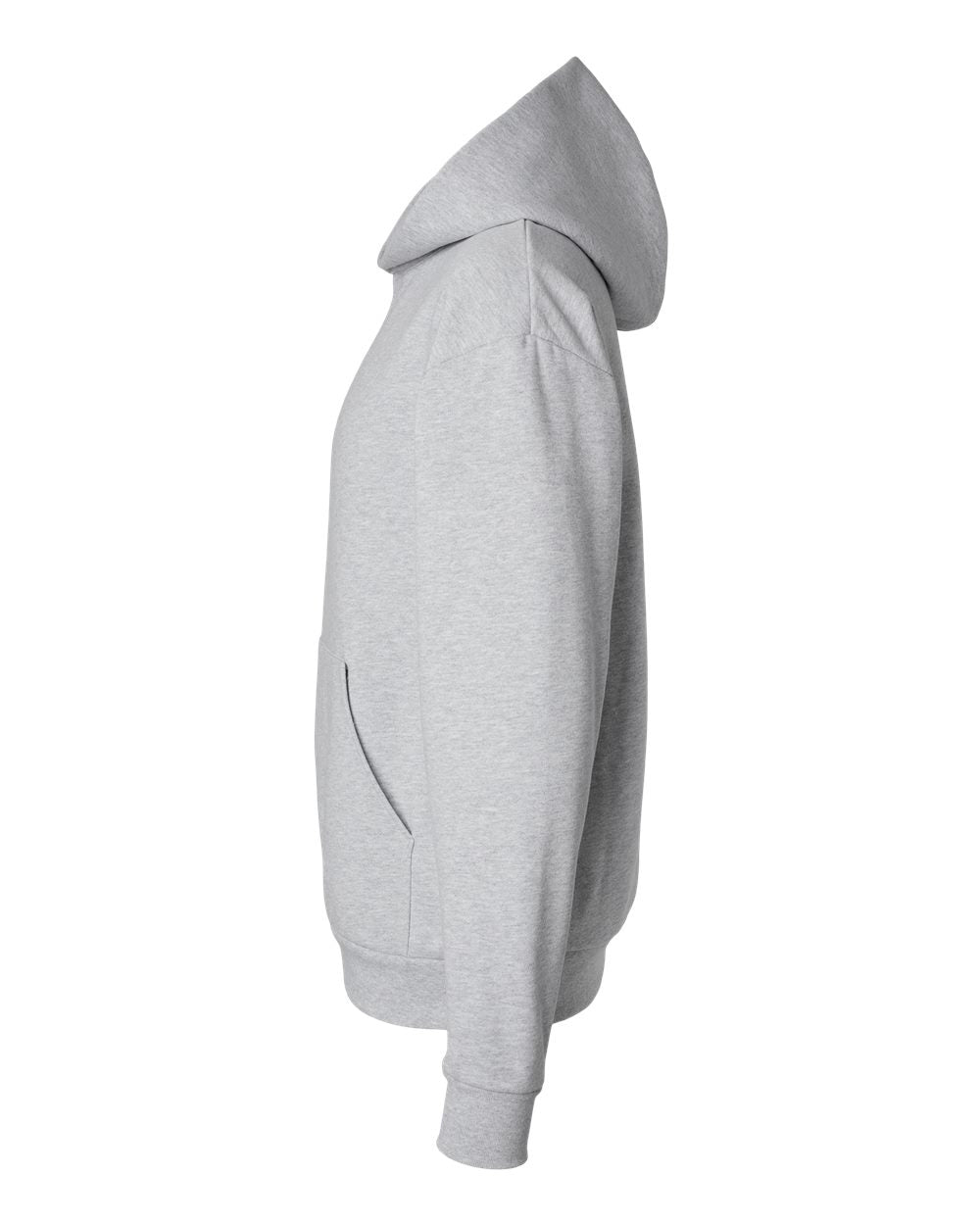 Independent Trading Company MAINSTREET 12.5oz/420gm Heavyweight Pullover Hood in Grey Heather — side view