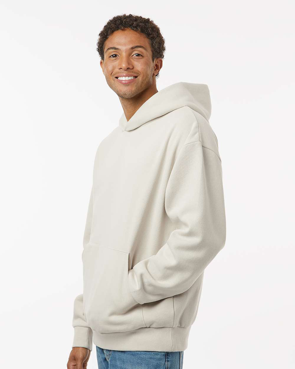 Independent Trading Company MAINSTREET 12.5oz/420gm Heavyweight Pullover Hood in Ivory — side view (2)