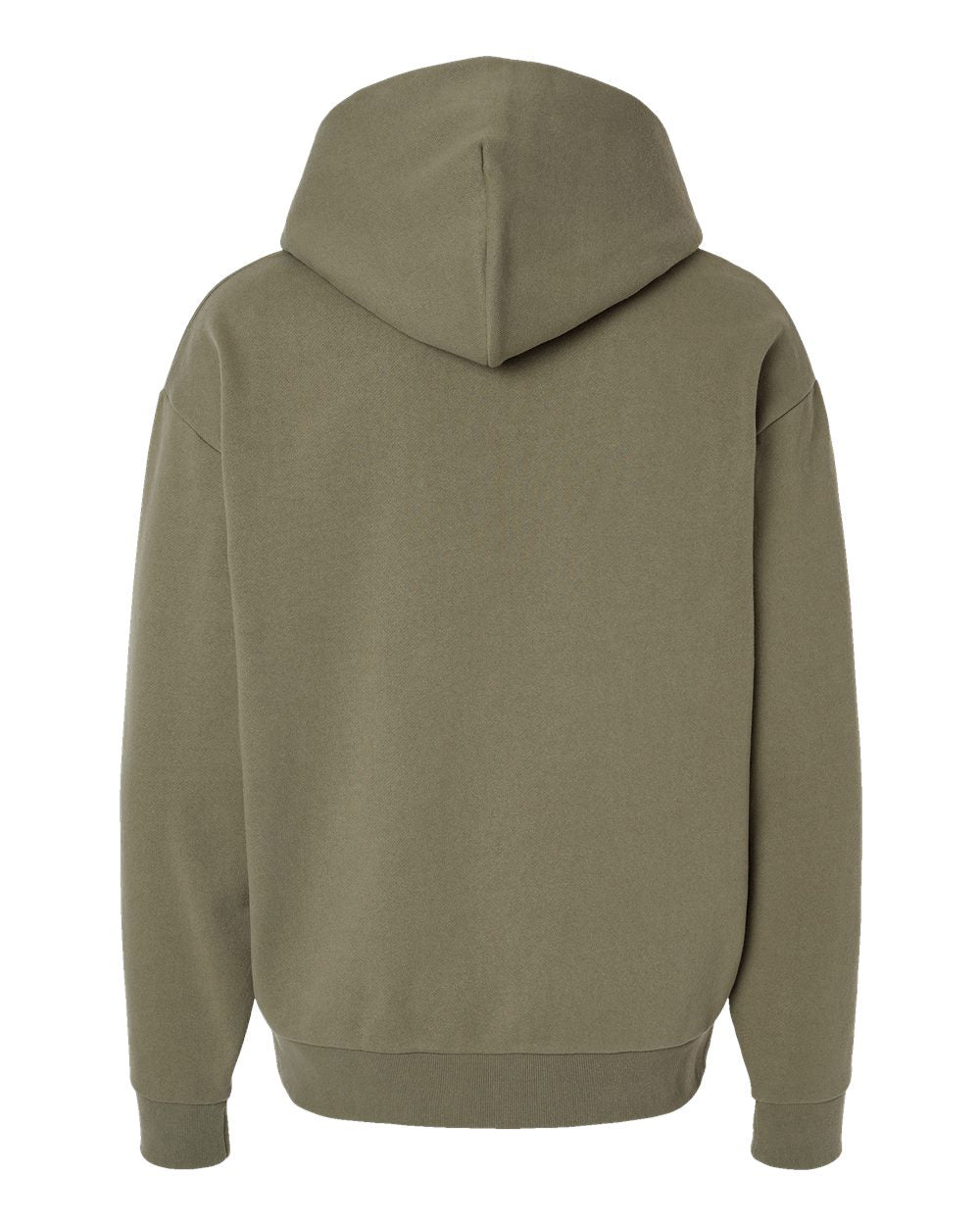 Independent Trading Company MAINSTREET 12.5oz/420gm Heavyweight Pullover Hood in Olive — back view
