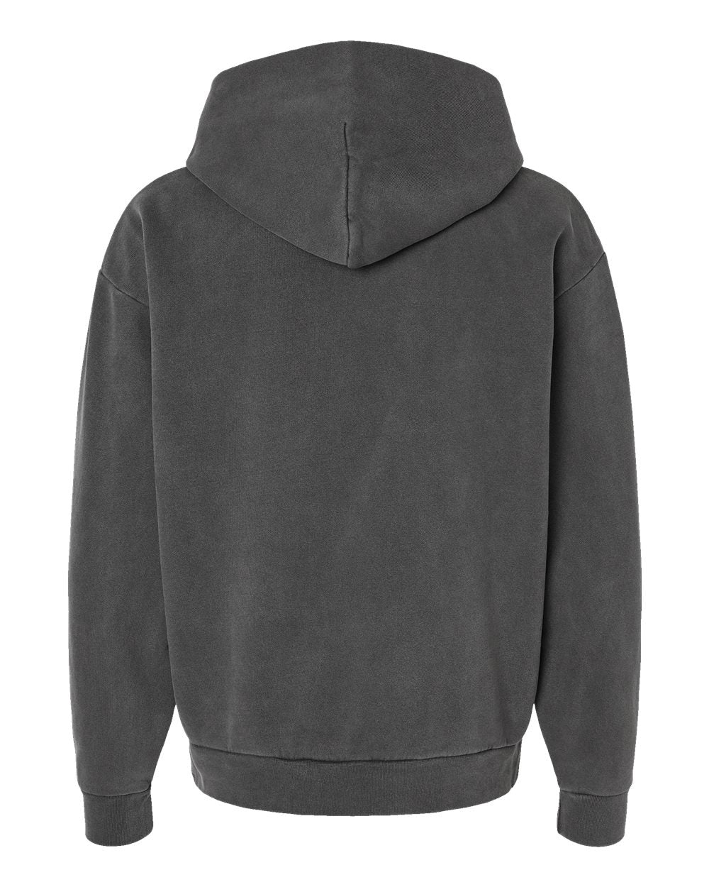 Independent Trading Company MAINSTREET 12.5oz/420gm Heavyweight Pullover Hood in Black — back view (2)