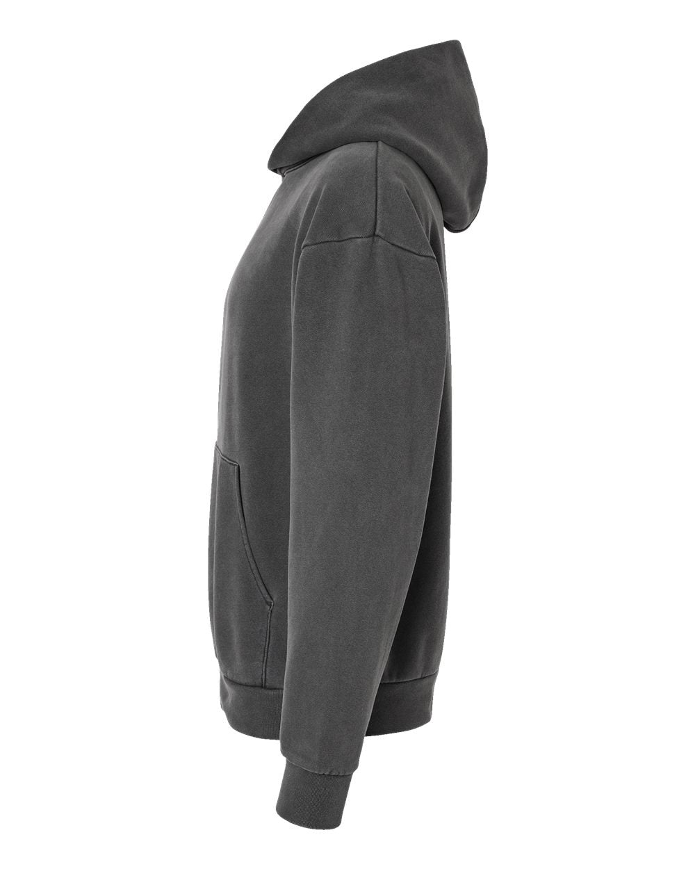 Independent Trading Company MAINSTREET 12.5oz/420gm Heavyweight Pullover Hood in Black — side view (2)