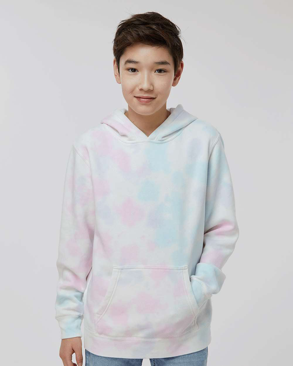 Independent Trading Company Youth 9oz. Midweight Tie Dye Pullover Hood — front view (2)