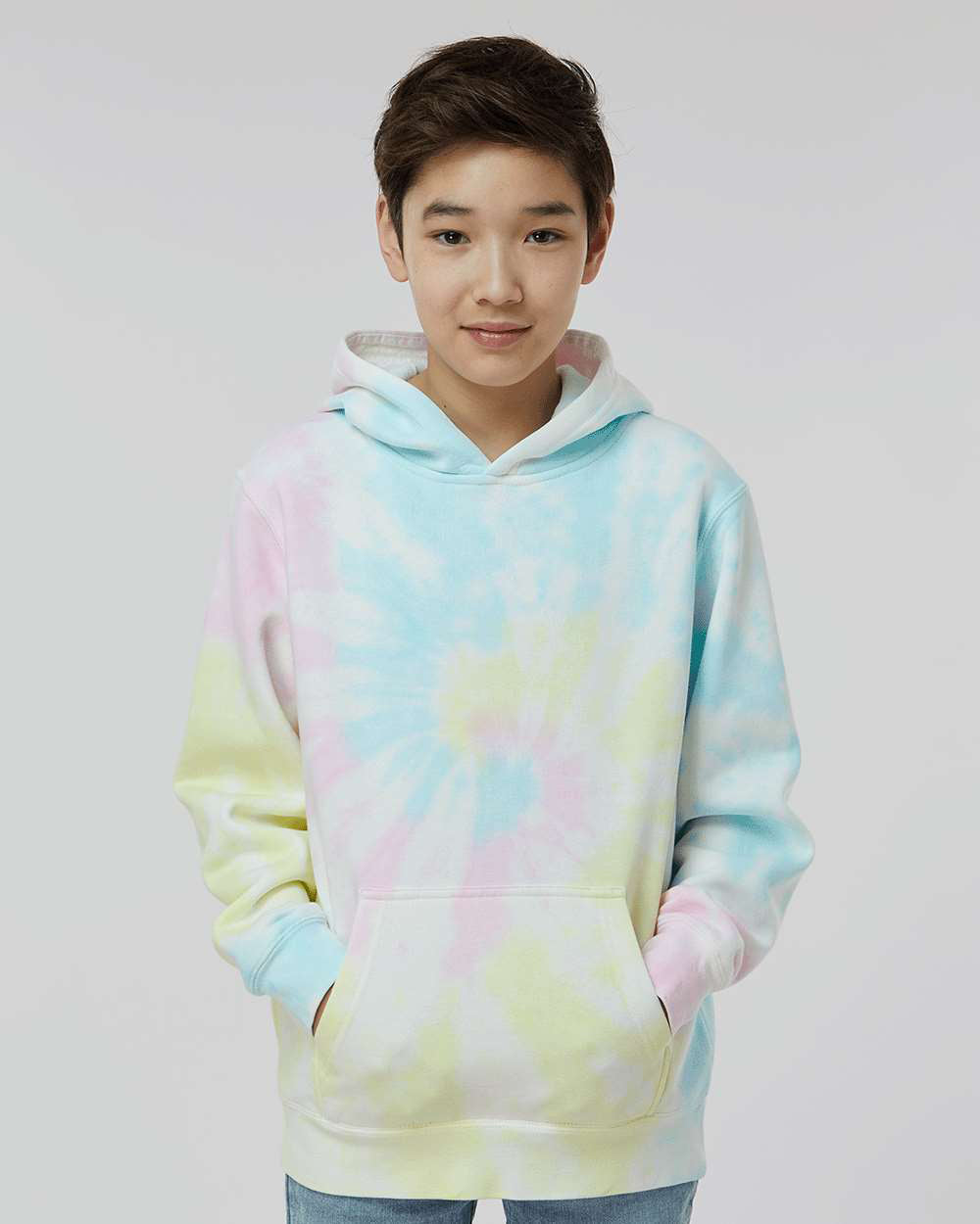 Independent Trading Company Youth 9oz. Midweight Tie Dye Pullover Hood — front view (4)