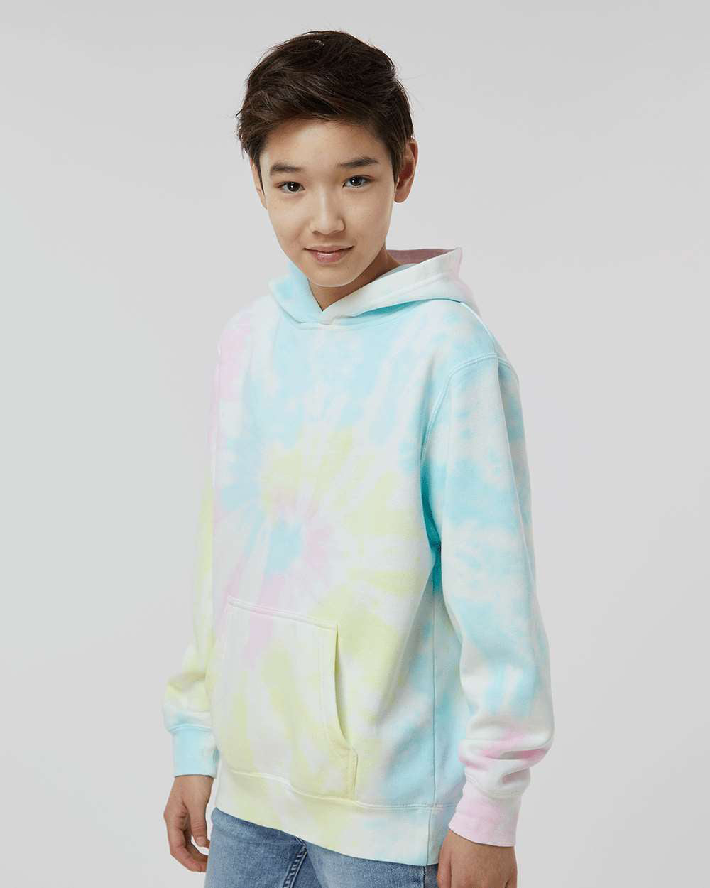 Independent Trading Company Youth 9oz. Midweight Tie Dye Pullover Hood — side view (4)