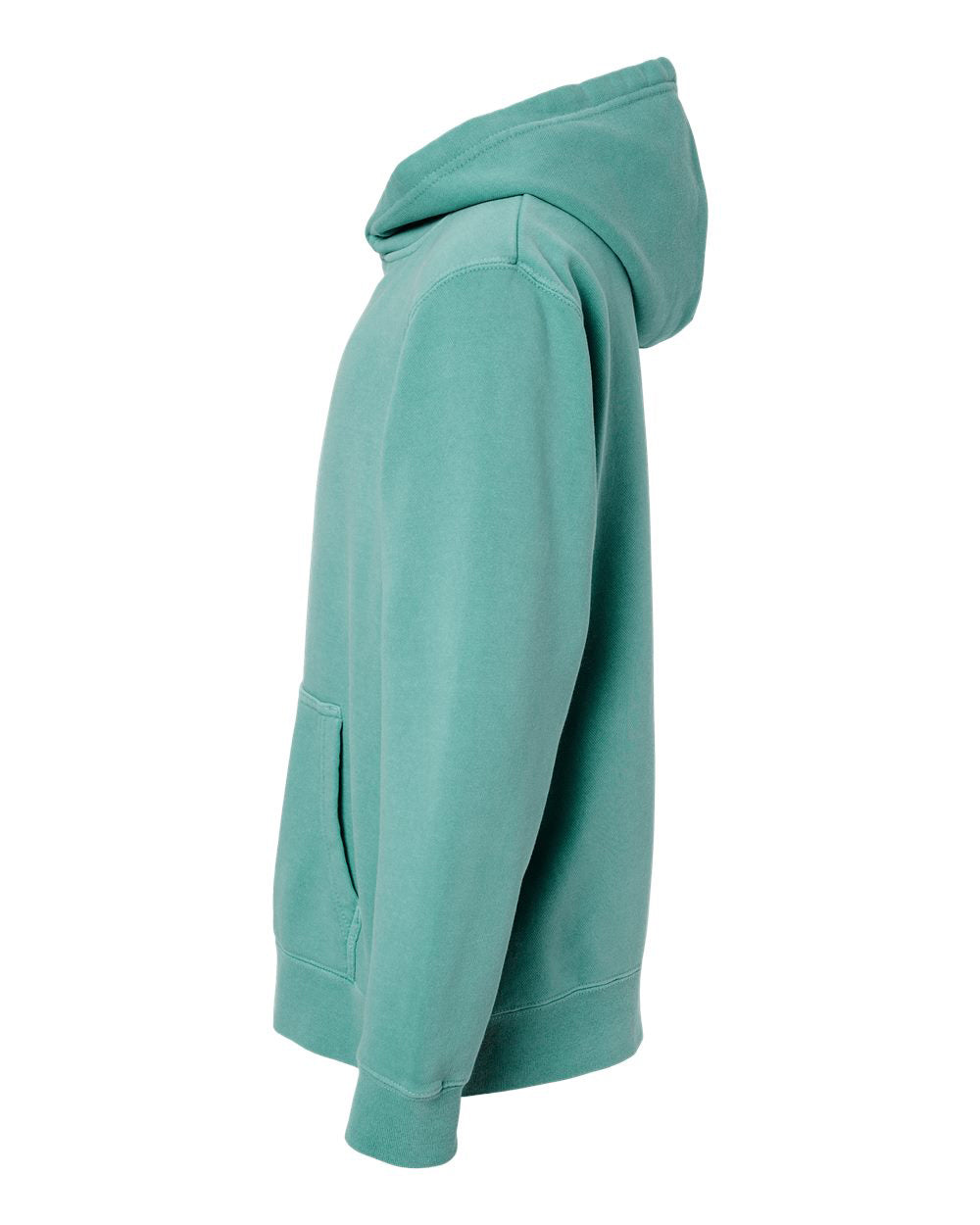 Independent Trading Company Youth 9oz. Midweight Pigment Dye Pullover Hood in Mint — side view