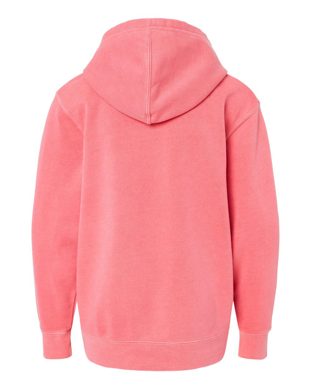 Independent Trading Company Youth 9oz. Midweight Pigment Dye Pullover Hood in Pink — back view (2)