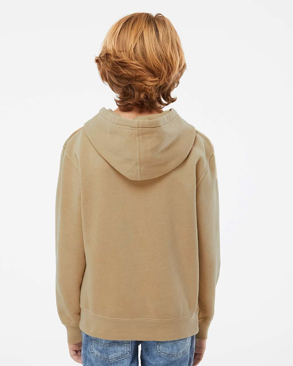 Independent Trading Company Youth 9oz. Midweight Pigment Dye Pullover Hood — back view (2)