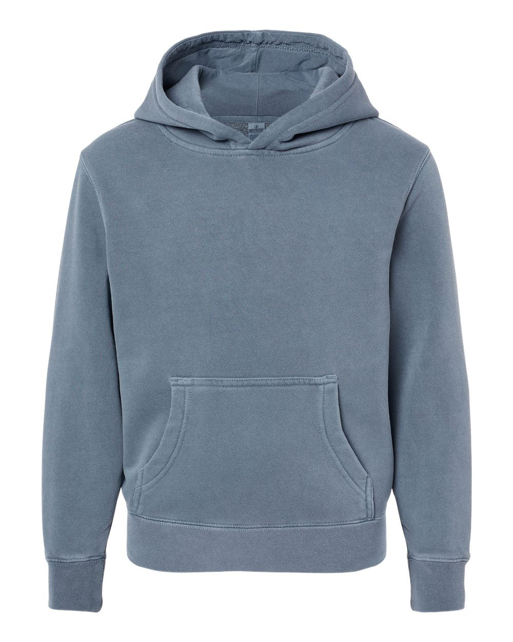 Independent Trading Company Youth 9oz. Midweight Pigment Dye Pullover Hood in Slate Blue — front view