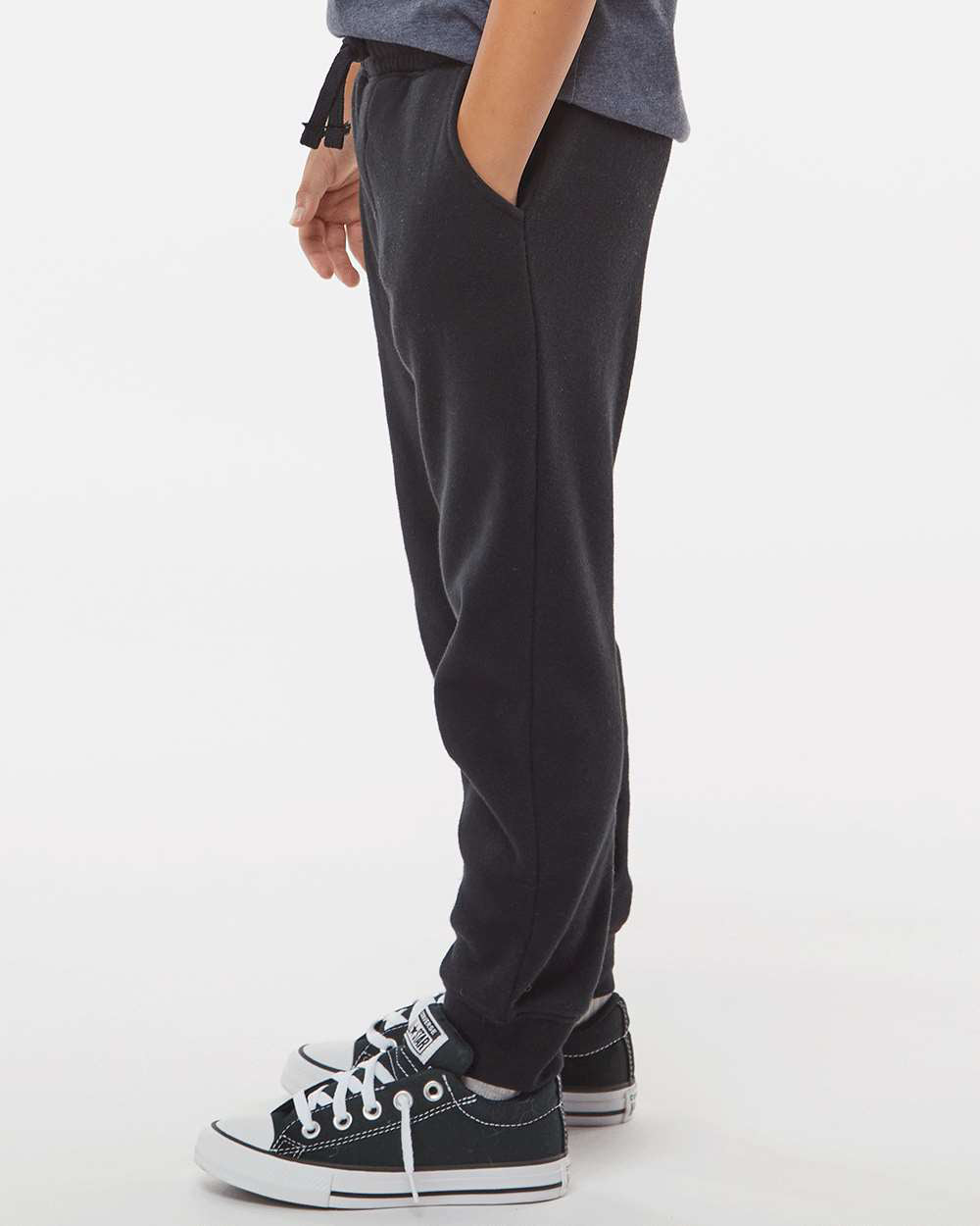 Independent Trading Company Youth Lightweight Special Blend Pant in Black — side view