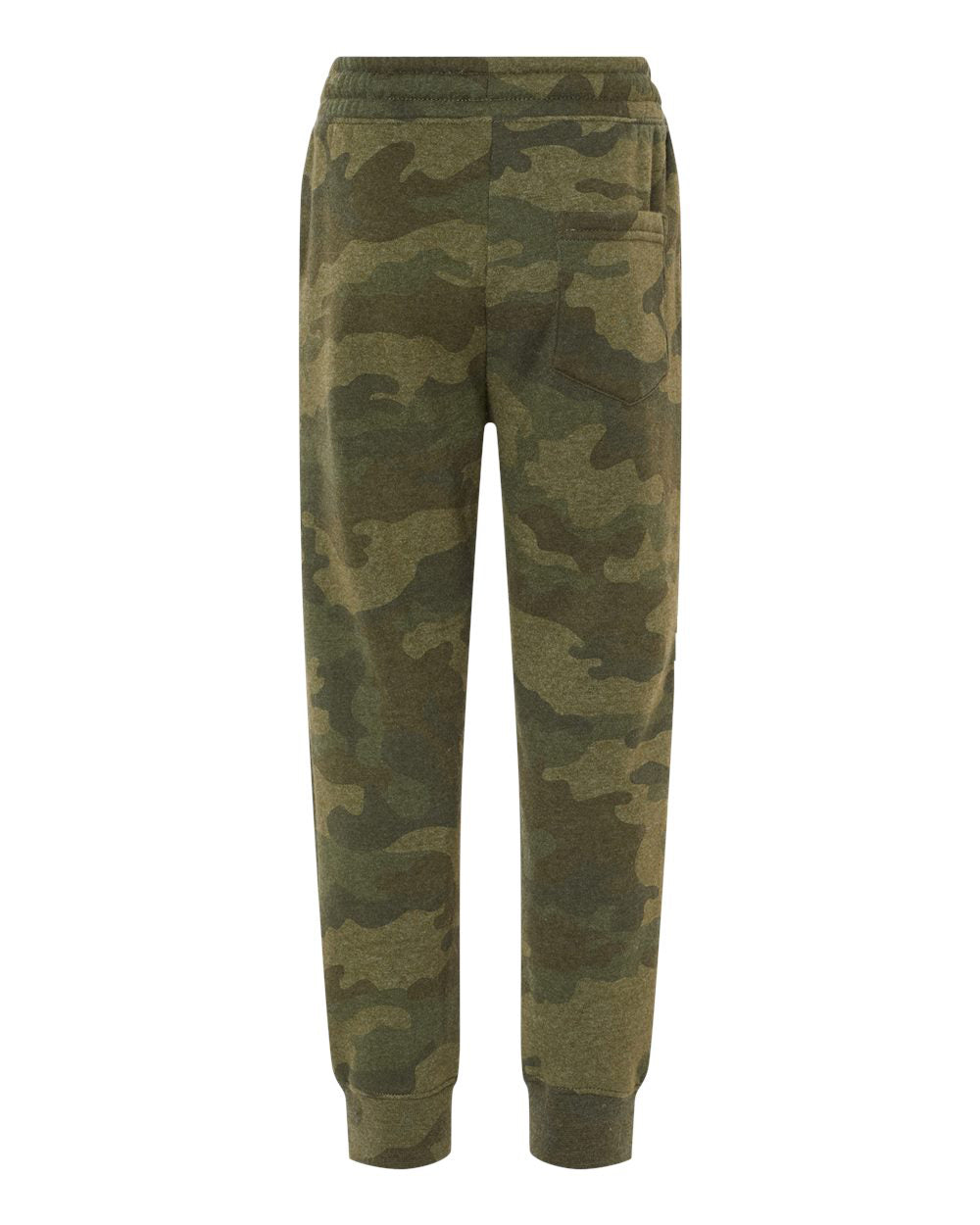 Independent Trading Company Youth Lightweight Special Blend Pant in Forest Camo — back view (2)