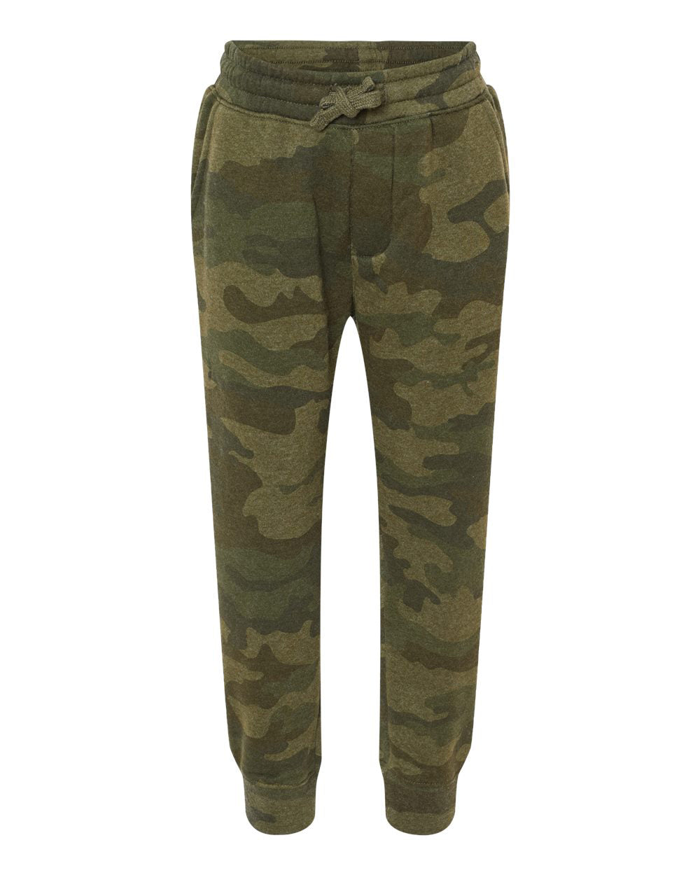 Independent Trading Company Youth Lightweight Special Blend Pant in Forest Camo — front view (2)