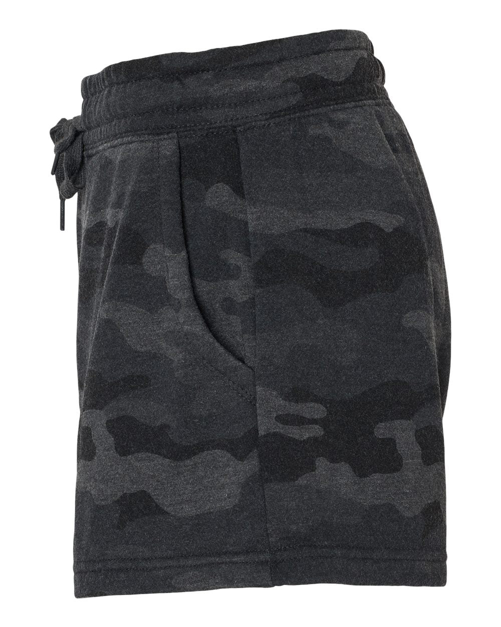 Independent Trading Company Women's California Wave Wash Short in Black Camo — side view (2)