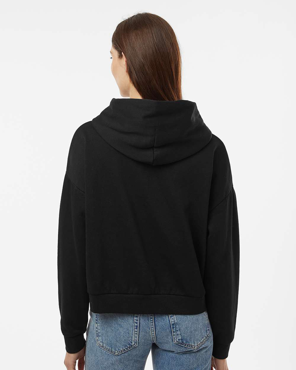 Independent Trading Company Women's California Wave Wash Sunday Hoodie in Black — back view