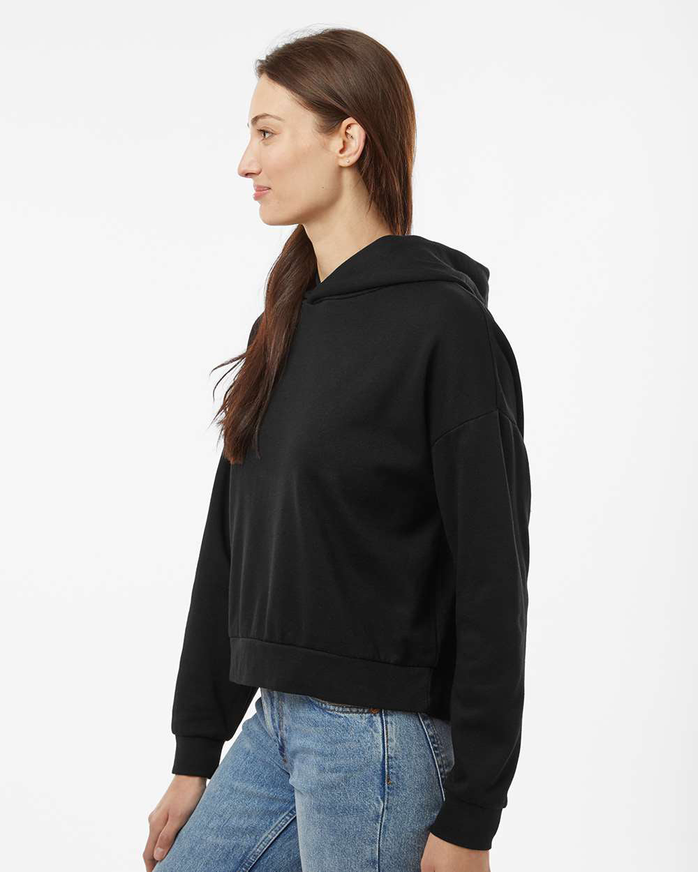 Independent Trading Company Women's California Wave Wash Sunday Hoodie in Black — side view