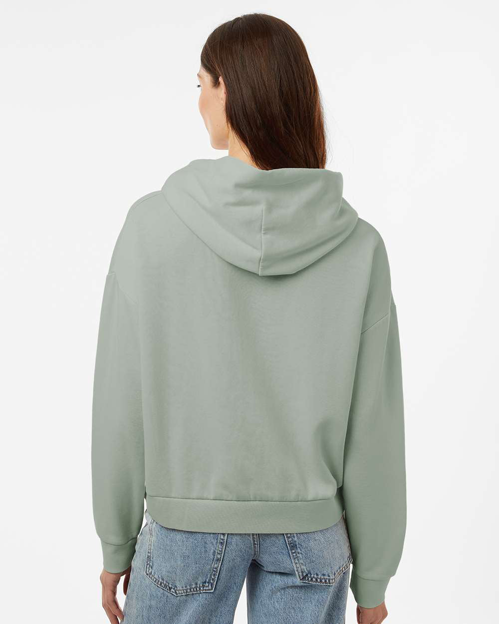 Independent Trading Company Women's California Wave Wash Sunday Hoodie in Sage — back view