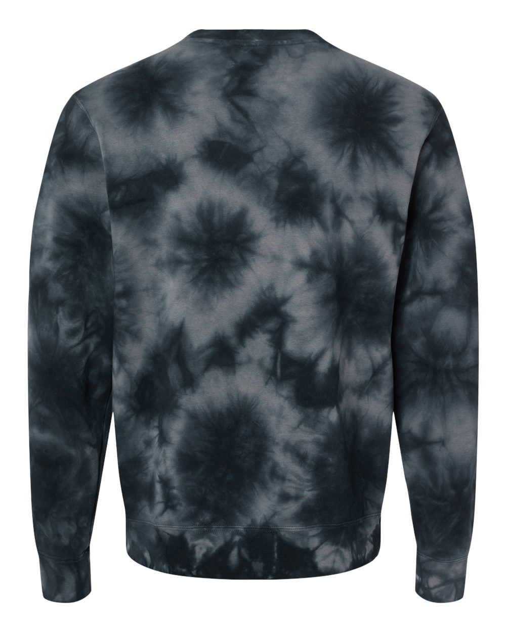 Independent Trading Company 9oz. Unisex Midweight Tie Dye Crew in Black — back view