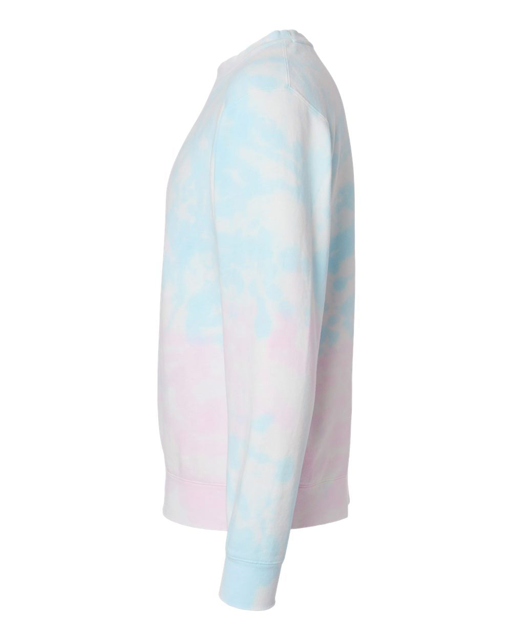 Independent Trading Company 9oz. Unisex Midweight Tie Dye Crew — side view