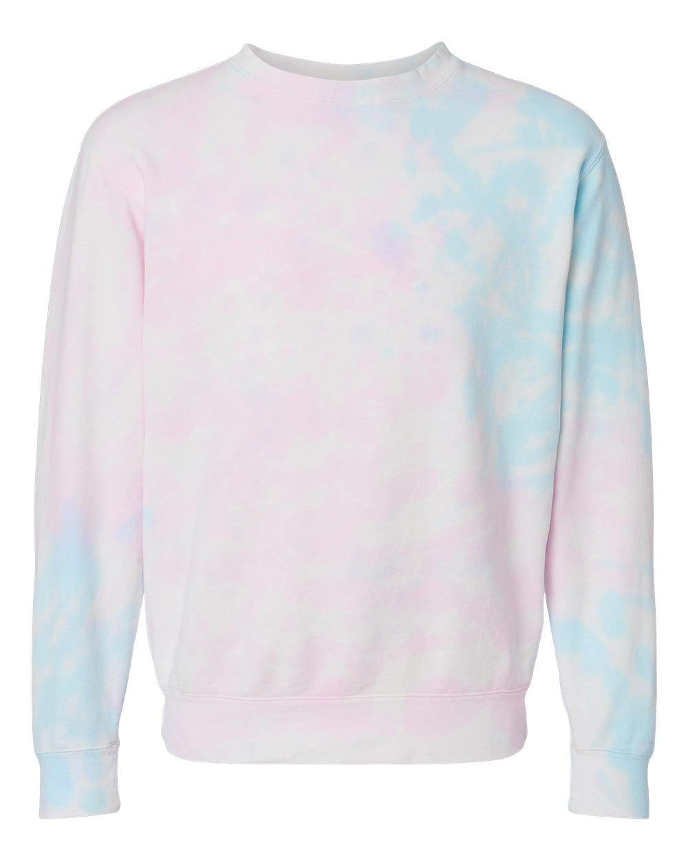 Independent Trading Company 9oz. Unisex Midweight Tie Dye Crew — front view