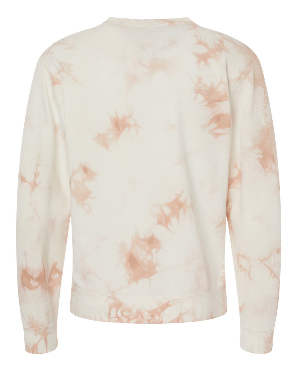 Independent Trading Company 9oz. Unisex Midweight Tie Dye Crew in Pink — back view (3)