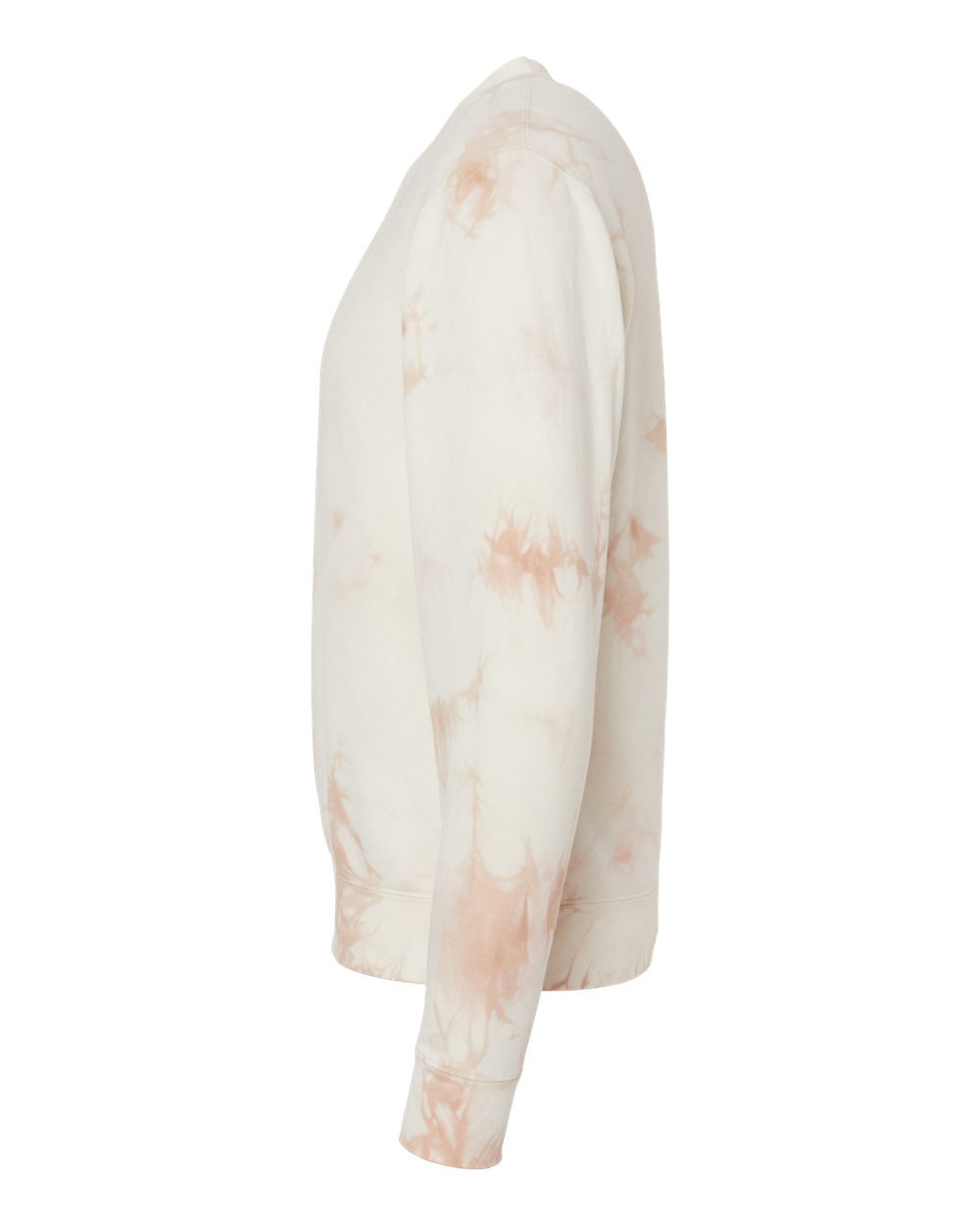 Independent Trading Company 9oz. Unisex Midweight Tie Dye Crew in Pink — side view (3)