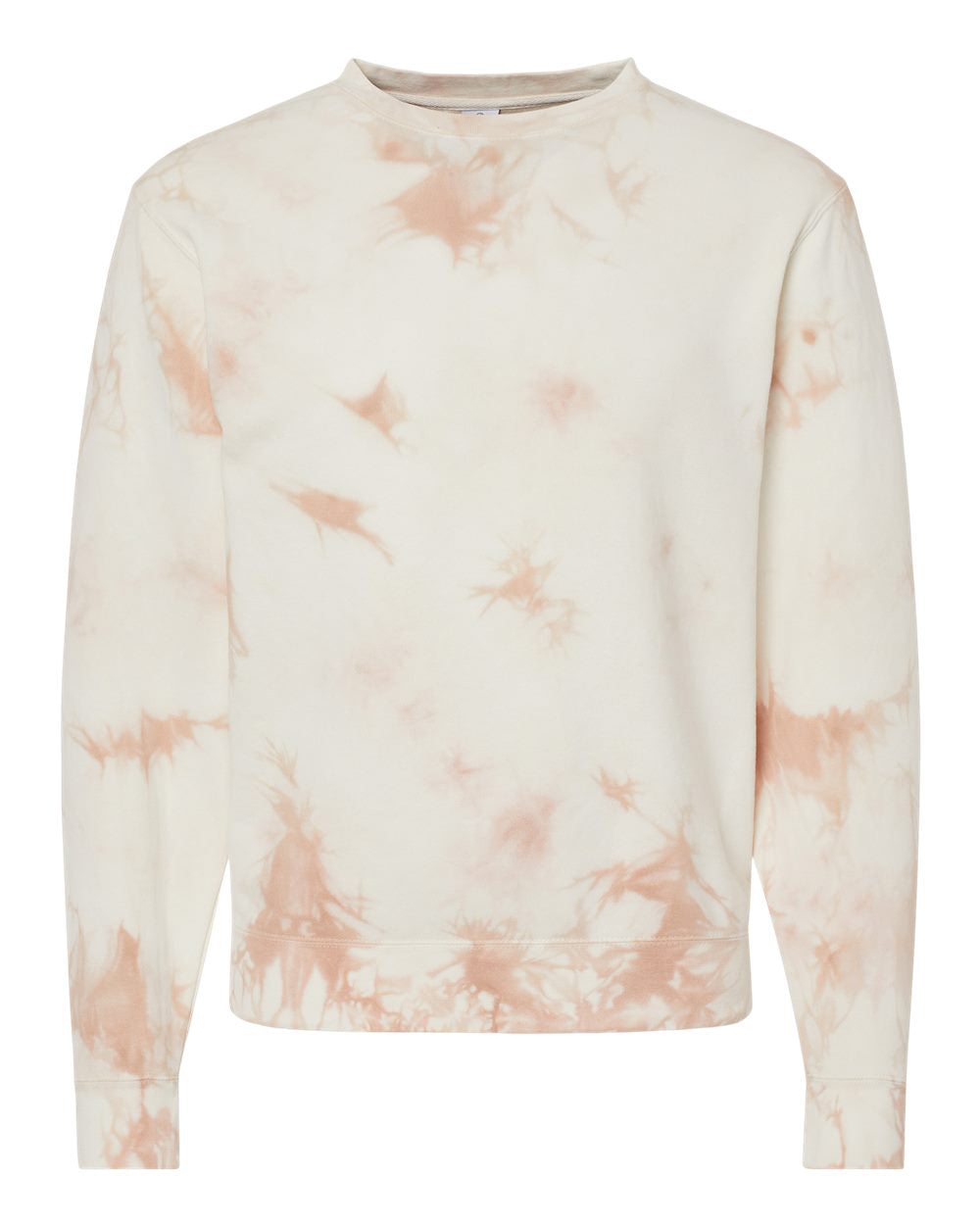 Independent Trading Company 9oz. Unisex Midweight Tie Dye Crew in Pink — front view (3)