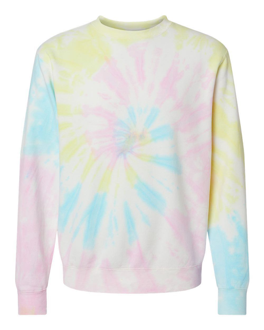 Independent Trading Company 9oz. Unisex Midweight Tie Dye Crew — front view (3)