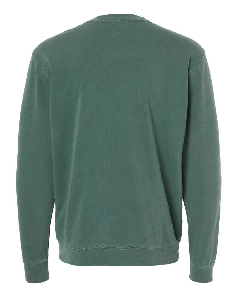 Independent Trading Company 9oz. Unisex Midweight Pigment Dye Crew in Green — back view