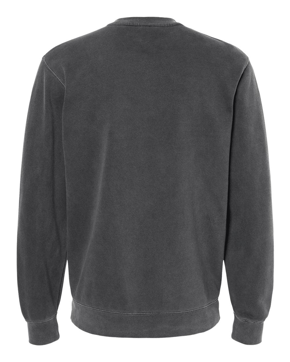 Independent Trading Company 9oz. Unisex Midweight Pigment Dye Crew in Black — back view